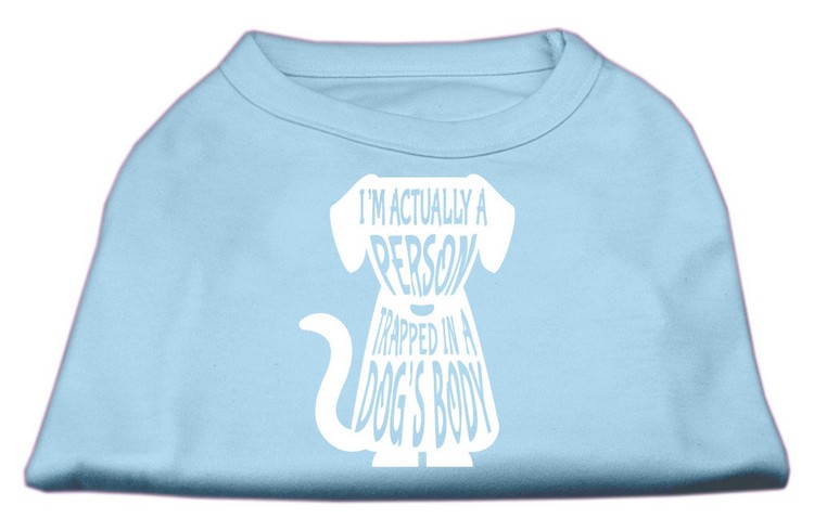 Trapped Screen Print Shirt Baby Blue XS